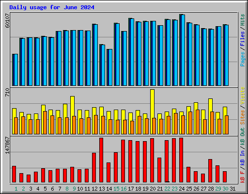 Daily usage for June 2024