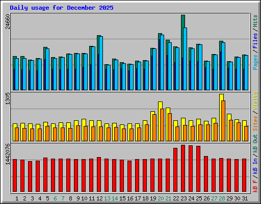 Daily usage for December 2025