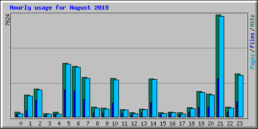 Hourly usage for August 2019